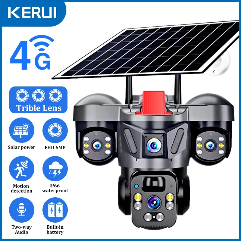Garden Camera - KERUI 屋外PTZ 6MP 4G SIM WIFI