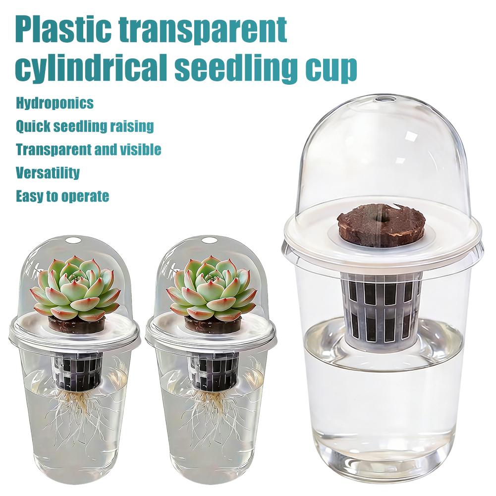 植物苗水耕栽培カップ透明プラスチック植木鉢目に見える根系温室 - Hydroponic Tower のレビューと価格