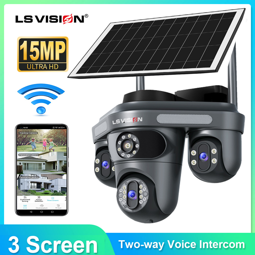 LS VISION マルチレンズ 3画面 WiFi屋外セキュ - Garden Camera のレビューと価格