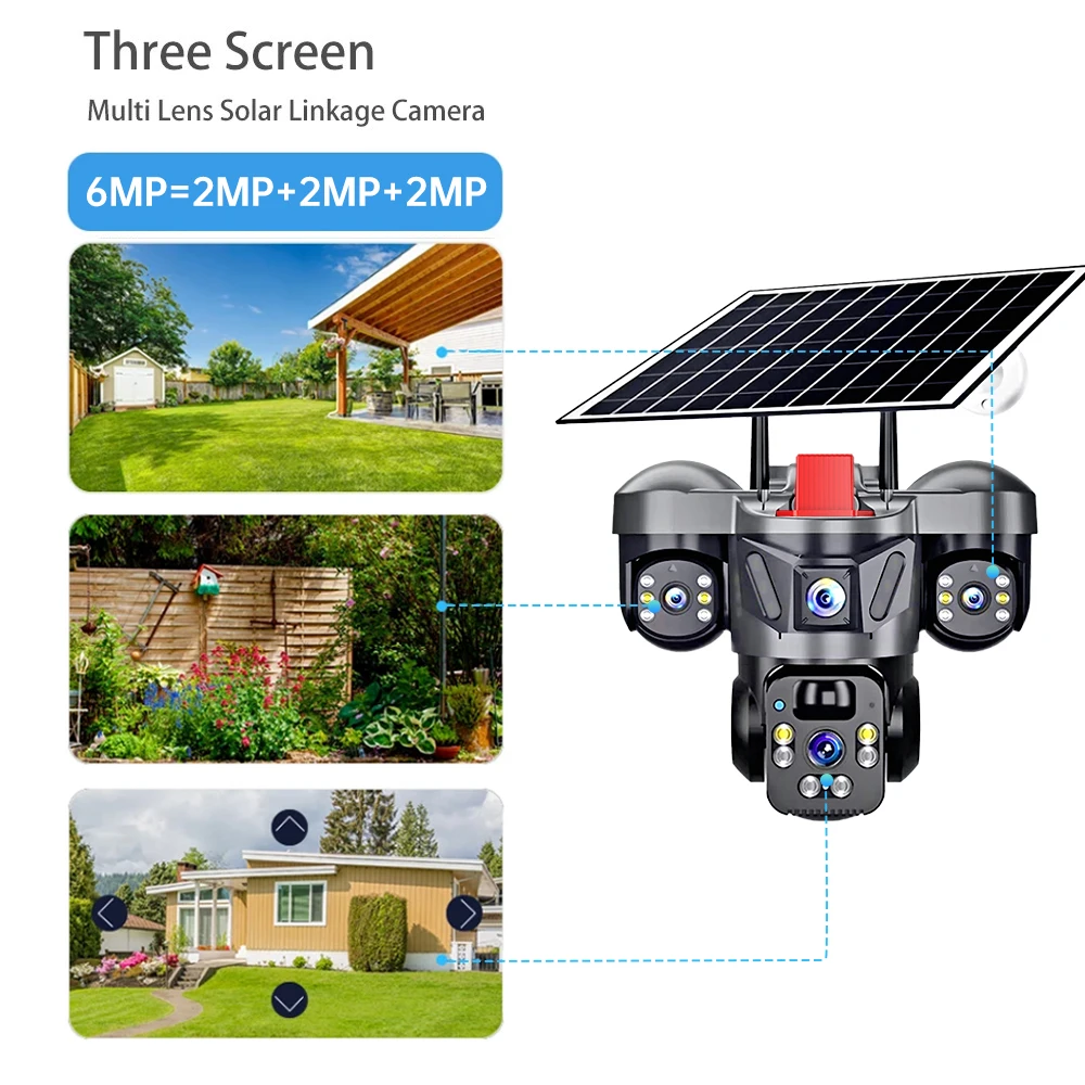 KERUI 屋外PTZ 6MP 4G SIM WIFI ソー - Garden Camera のレビューと価格