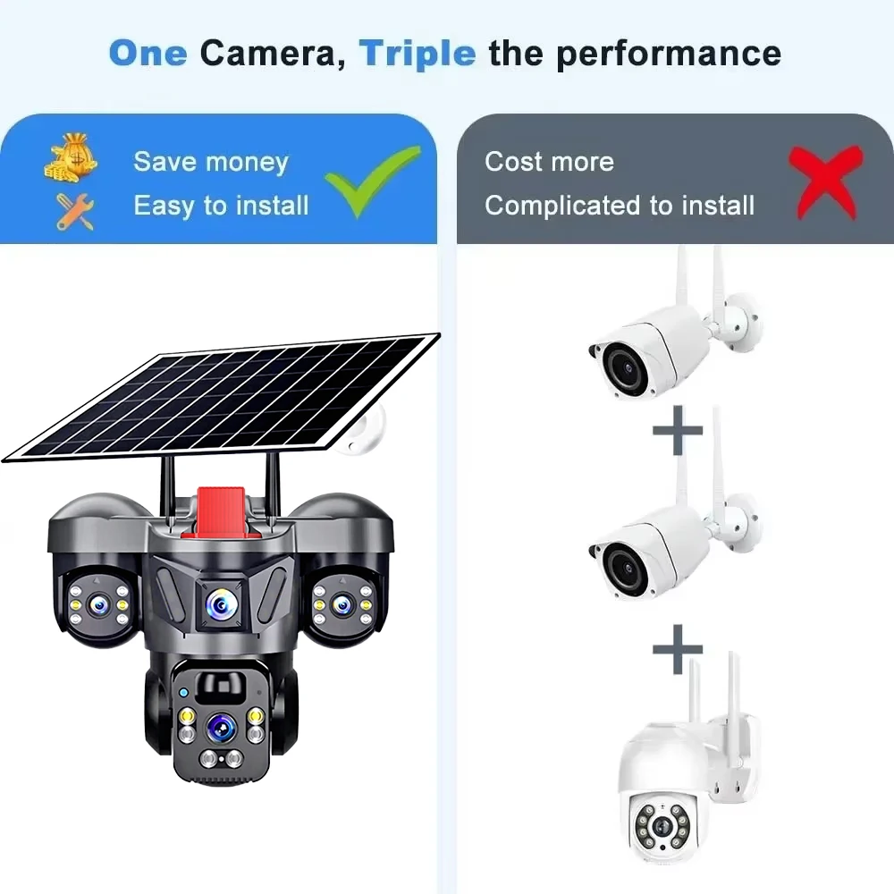 KERUI 屋外PTZ 6MP 4G SIM WIFI ソー - Garden Camera のレビューと価格
